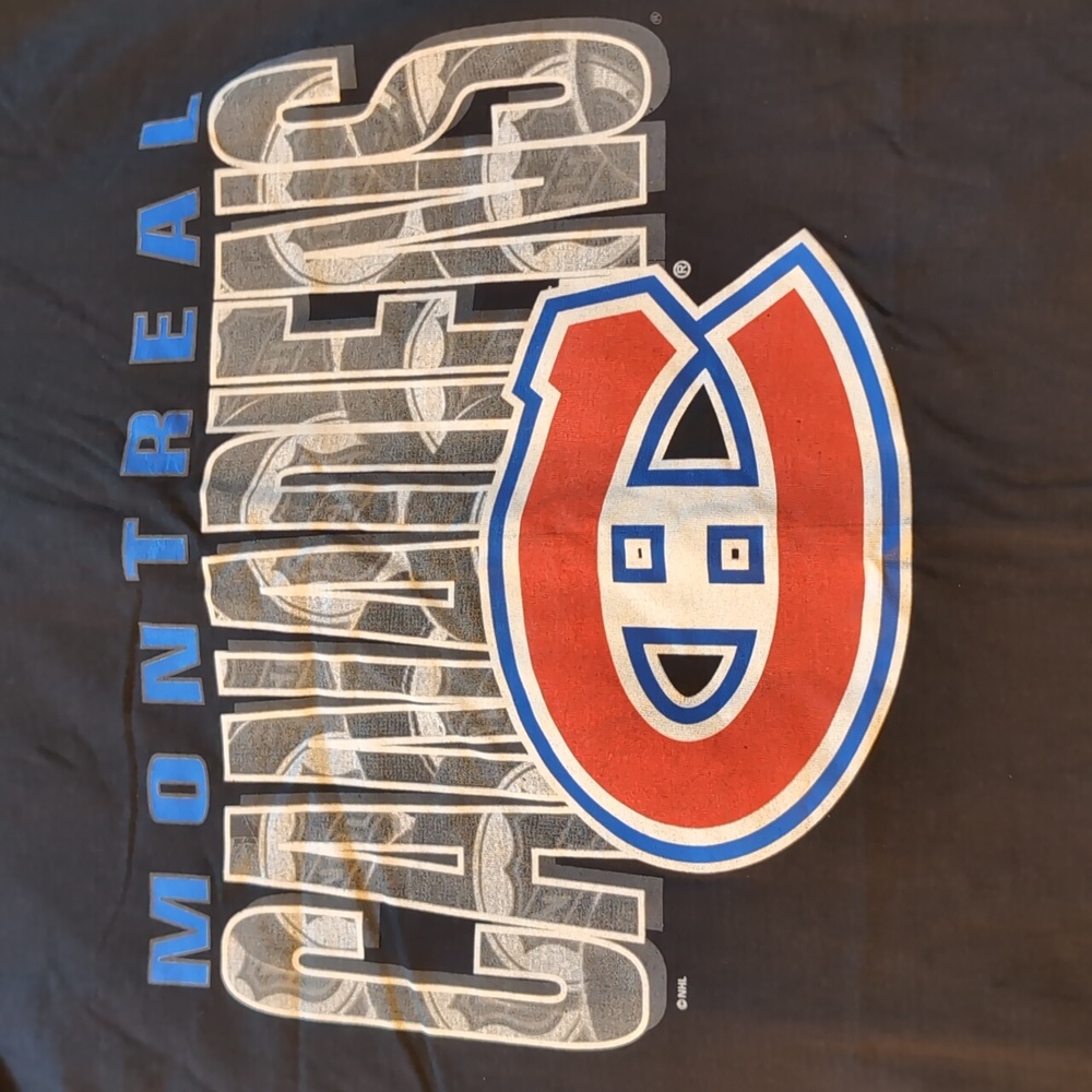 NHL| Vintage Montreal Canadiens NHL Black Short Sleeve T-shirt - Picture 1 of 12